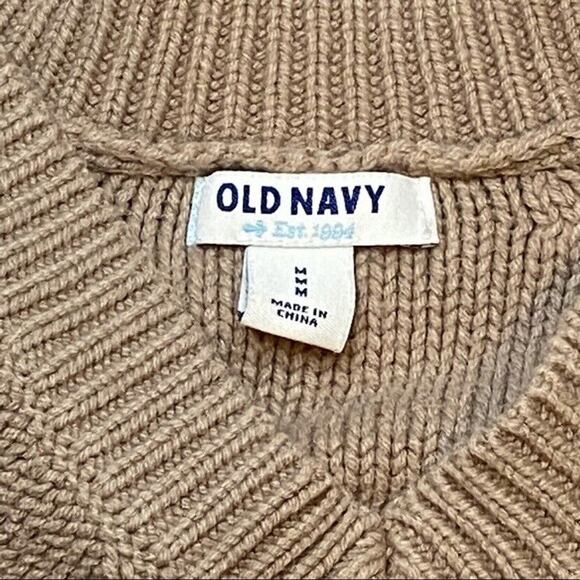 Old Navy Sweater Womens Size M Cable Knit Long Sleeve Tan Brown - Picture 5 of 12